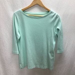 LL Bean mint green 3/4 sleeve top. EUC